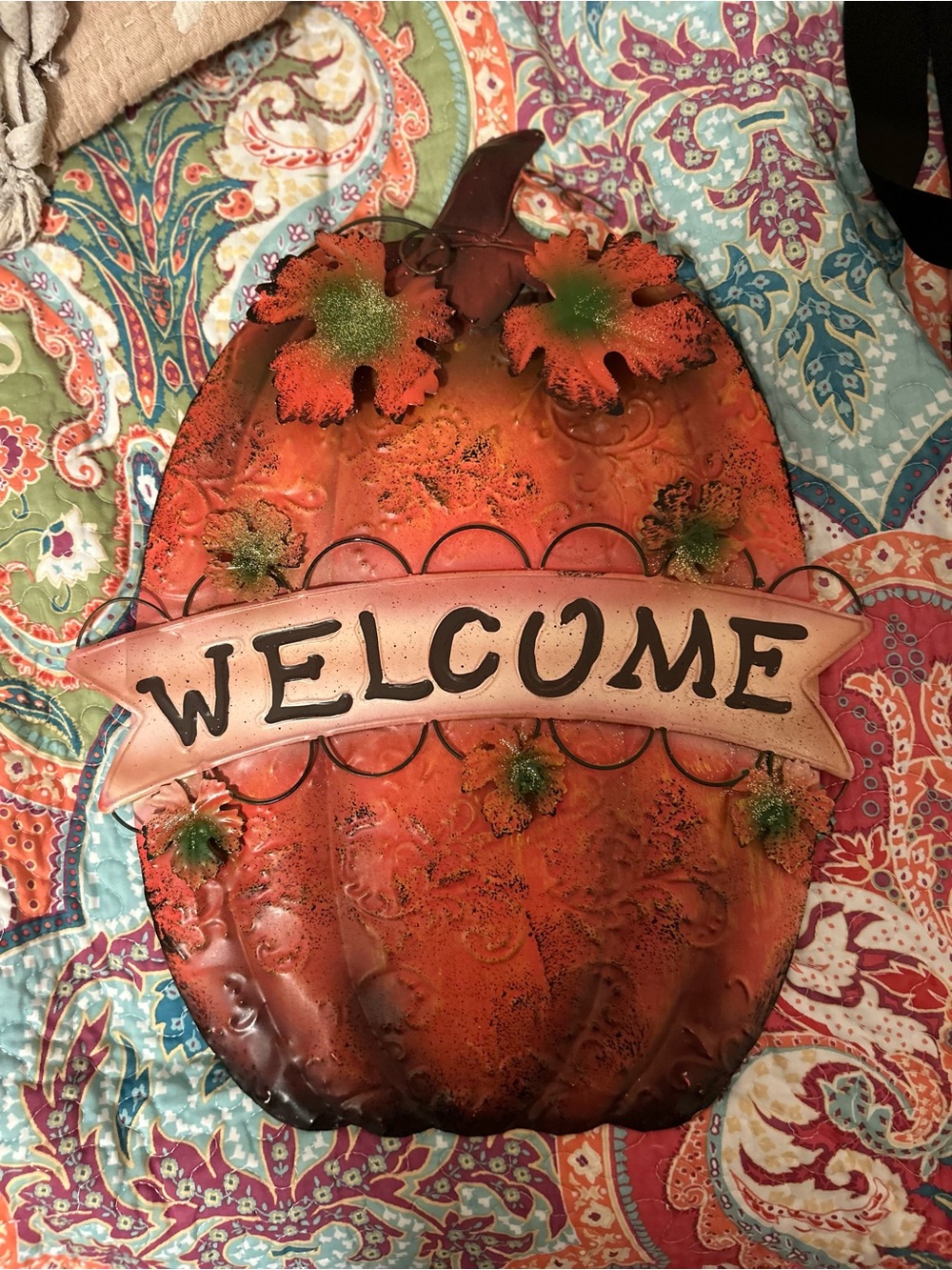 Orange Pumpkin Welcome Sign